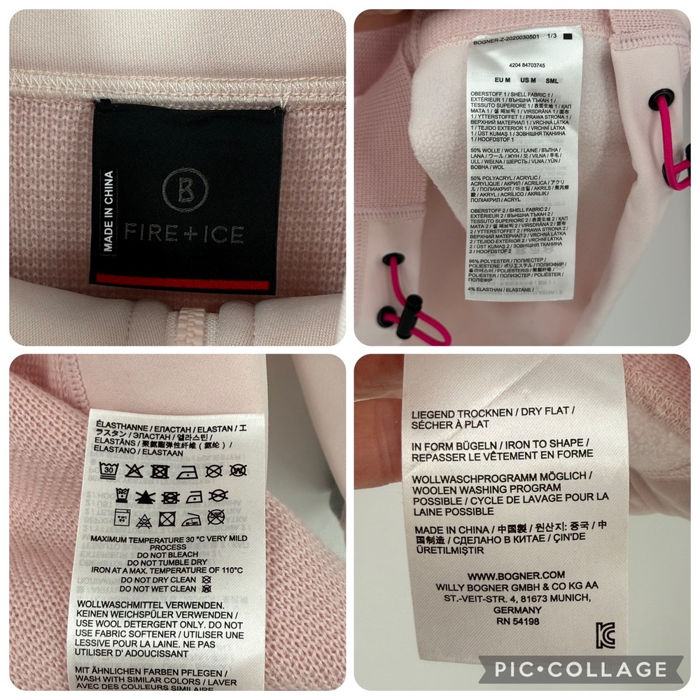 Bogner Fire + Ice Women's Wool Blend 1/4 Zip Pullover Pink Gray Women Medium - Picture 4 of 9